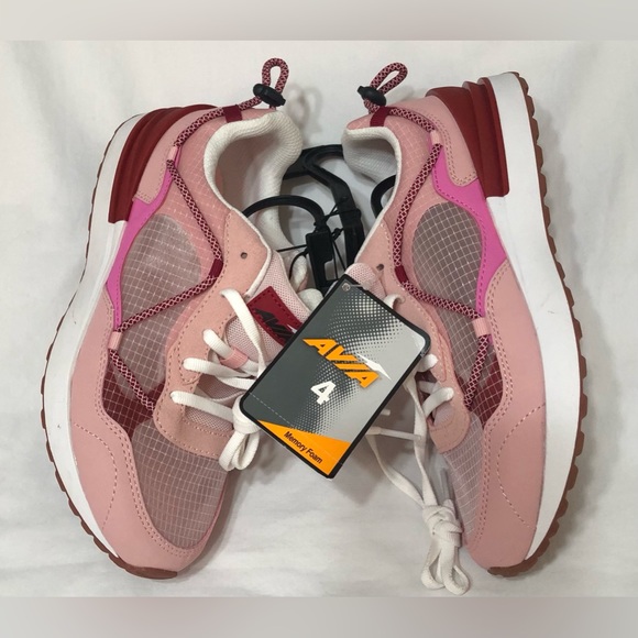 Avia Shoes Big Girls Sneakers Bungee Runner Lace Up Pink Size 4